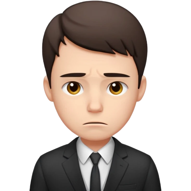 a liittle tired and frustrated entepreneur (only his face). with suit and only a little bit emotional face. young entepreneurs with various suits, but in classic colours. various hair. one person per one emoji. give me a few options  emoji
