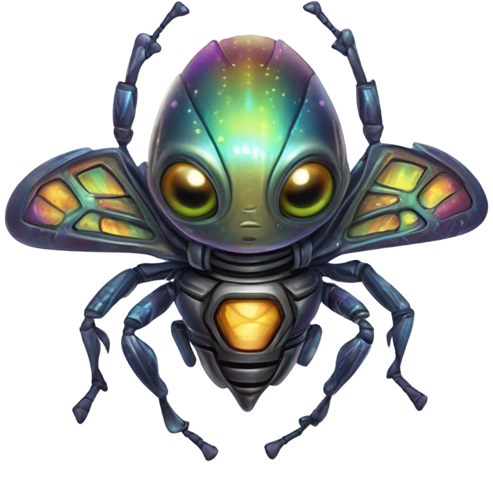 Alien bug exiting a spaceship  emoji