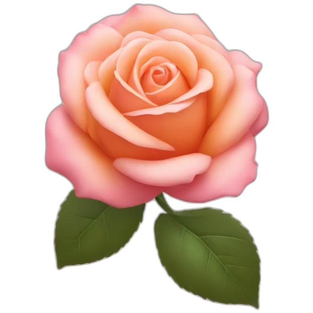Pink rose with peach emoji