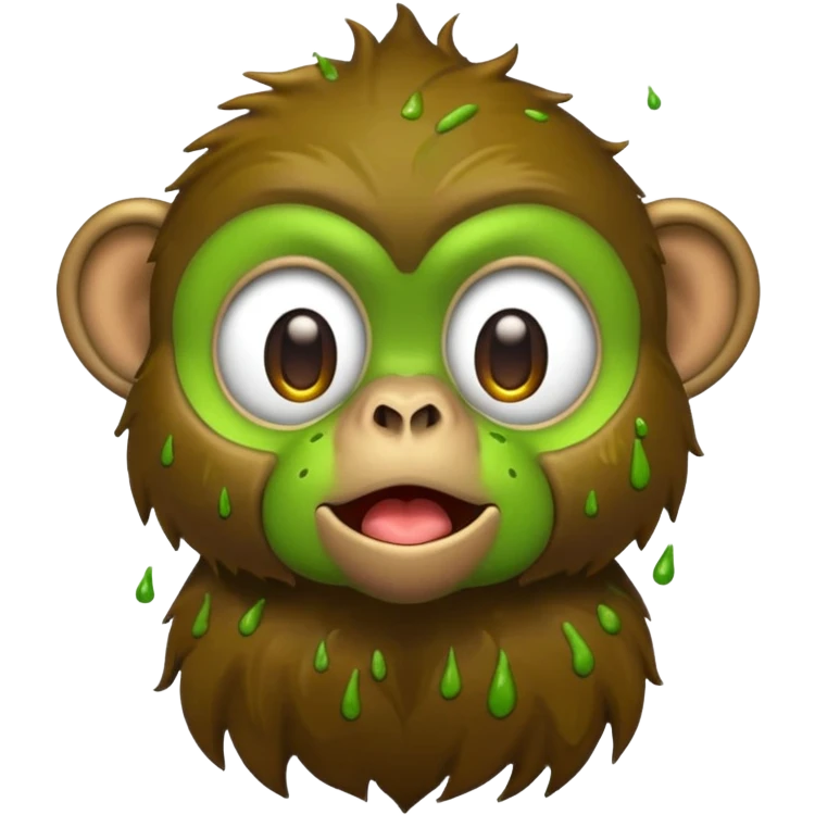Green monkey throwing poop emoji