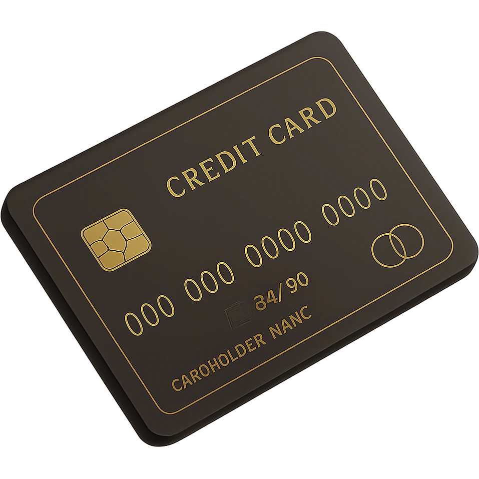 a credit card in 3D black style emoji