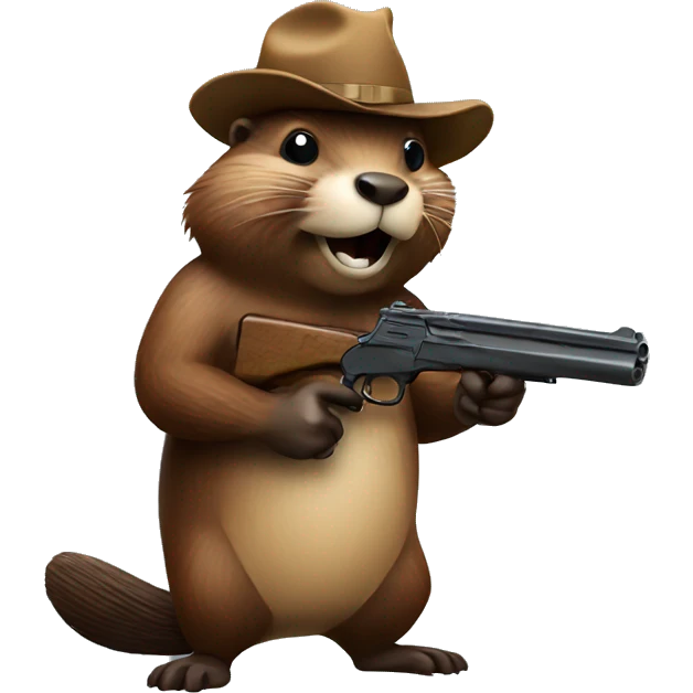 Beaver with a gun emoji