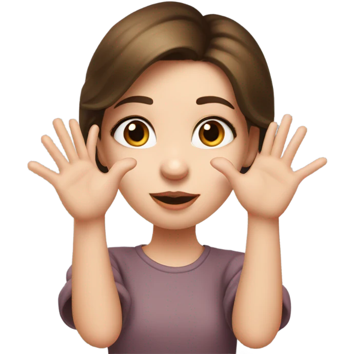 white skinned brunette girl with hazel eyes throwing a kiss with heart  emoji