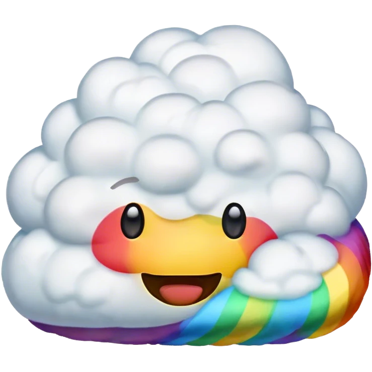 big rainbow poop emoji cloud emoji