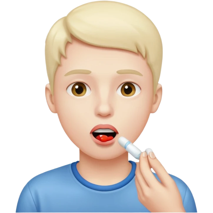 Joven tomando pastilla emoji