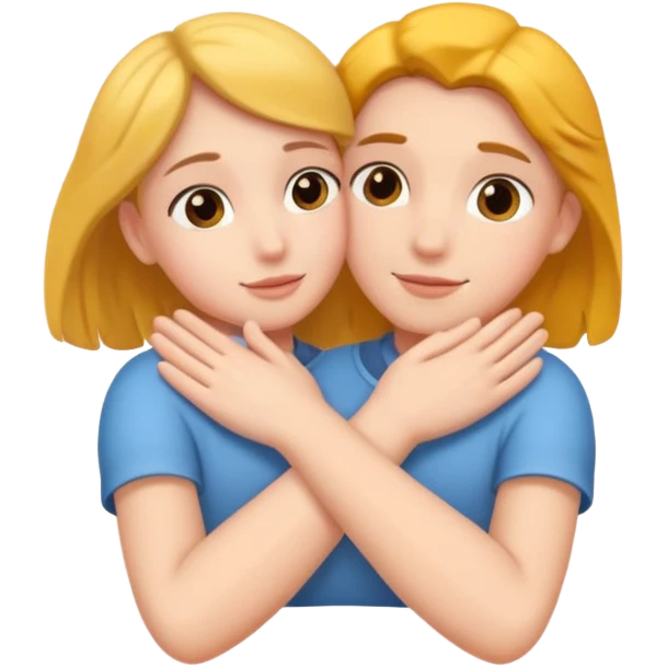 Two hands hugging emoji