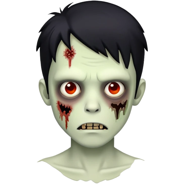 boy zombie with black hair emoji