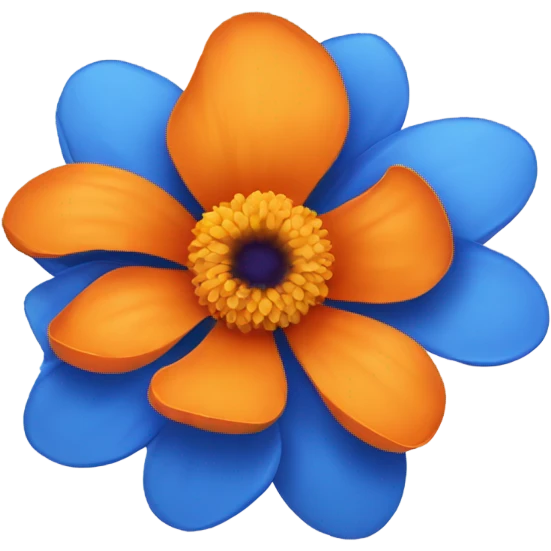 Orange and blue flower emoji