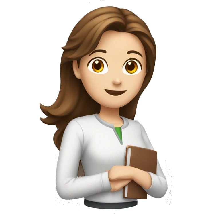 female Tutor with brown hair helping middle school student (round) emoji