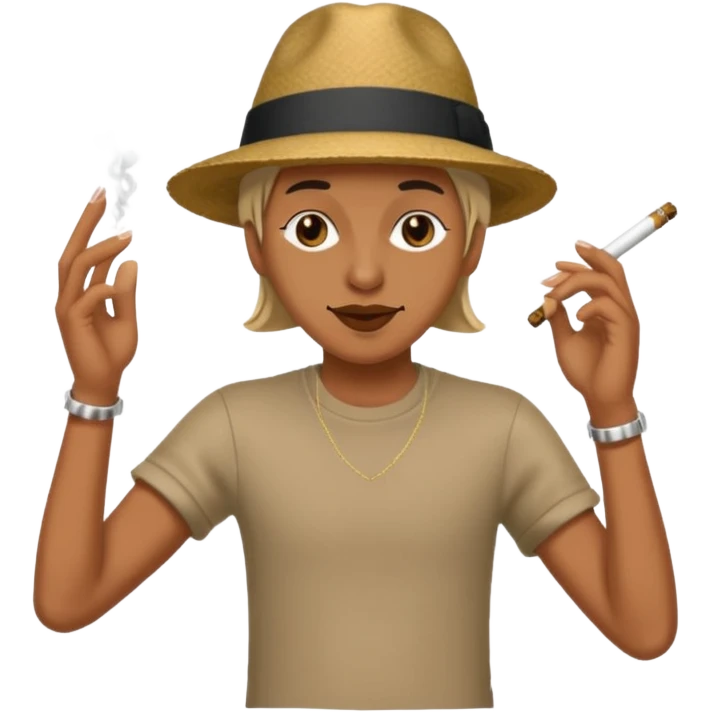 a big blunt dancing emoji