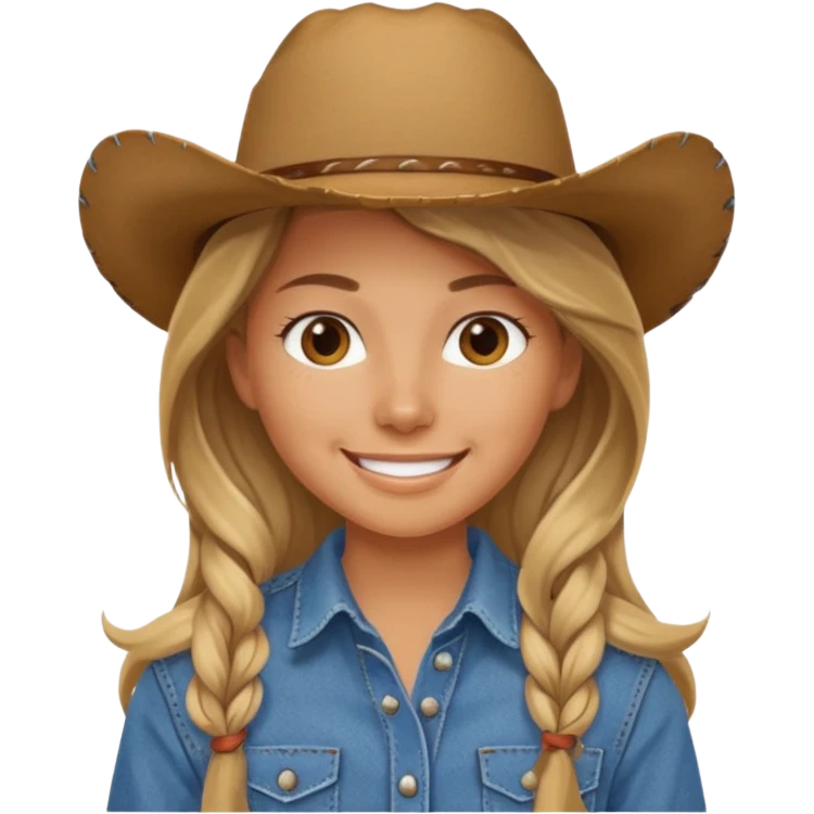 girl cowboy with no hat emoji