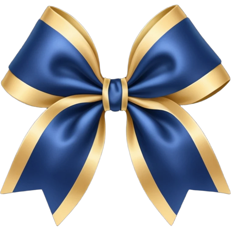 Navy blue and gold bow emoji