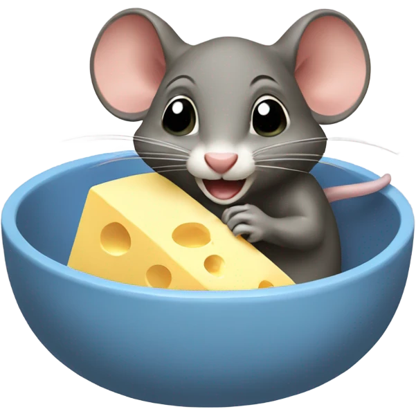 Ratón eating cheese emoji