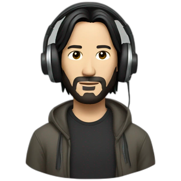 keanu with headphones emoji