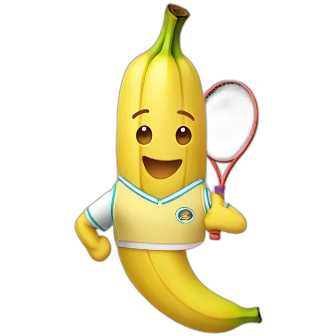 kawaii  banana in tennis uniform emoji