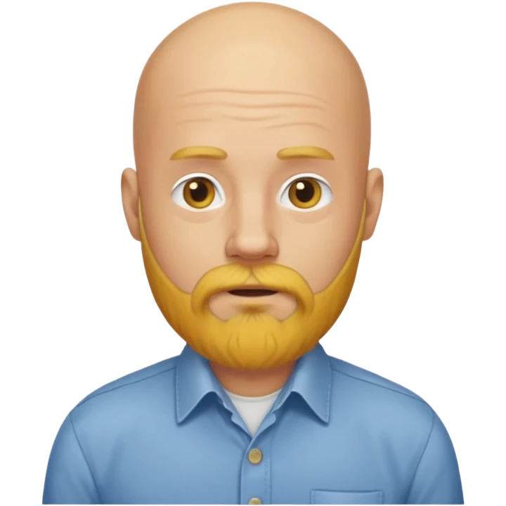 bald man with long yellow beard and shirts emoji