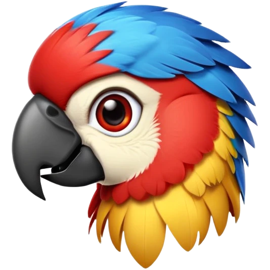 cinematic-cute-macaw-portrait-emoji,-head-tilted-playfully-and-inquisitively,-with-a-dazzling-red-plumage-and-round,-sparkling-eyes-filled-with-charm,-simplified-yet-irresistibly-adorable-features,-highly-detailed emoji