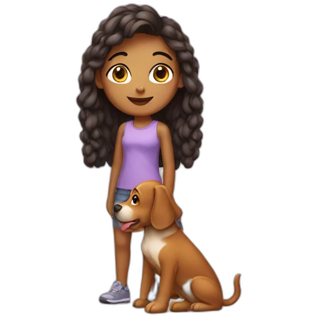 Girl with a big dog  emoji