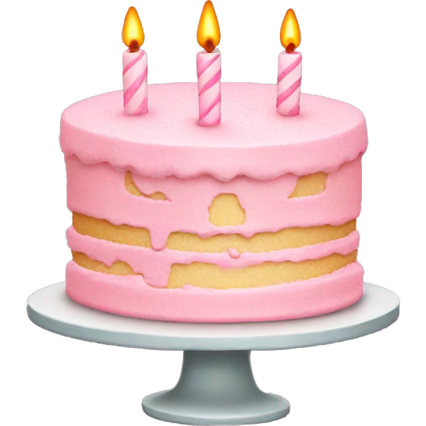 pastel pink birthday cake emoji