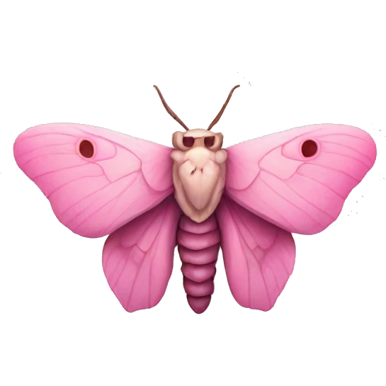Pink moth on skull emoji