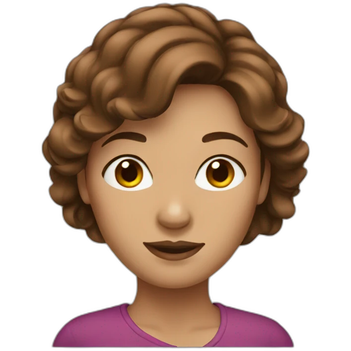 brown hair woman emoji