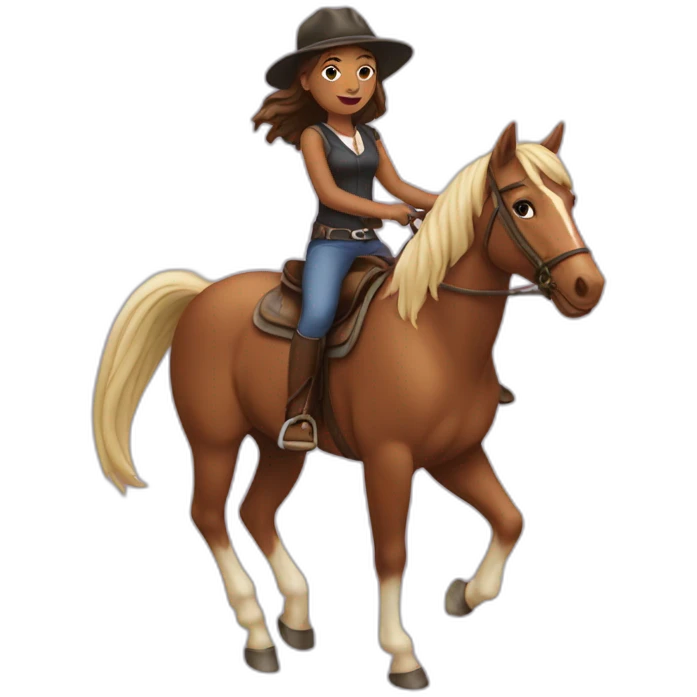 A girl riding a horse  emoji