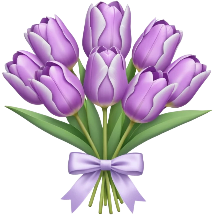 Pastel lilac tulip bouquet with bow emoji