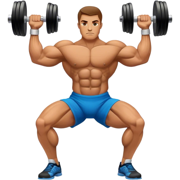 side-view bodybuilder dumbbell lunges emoji