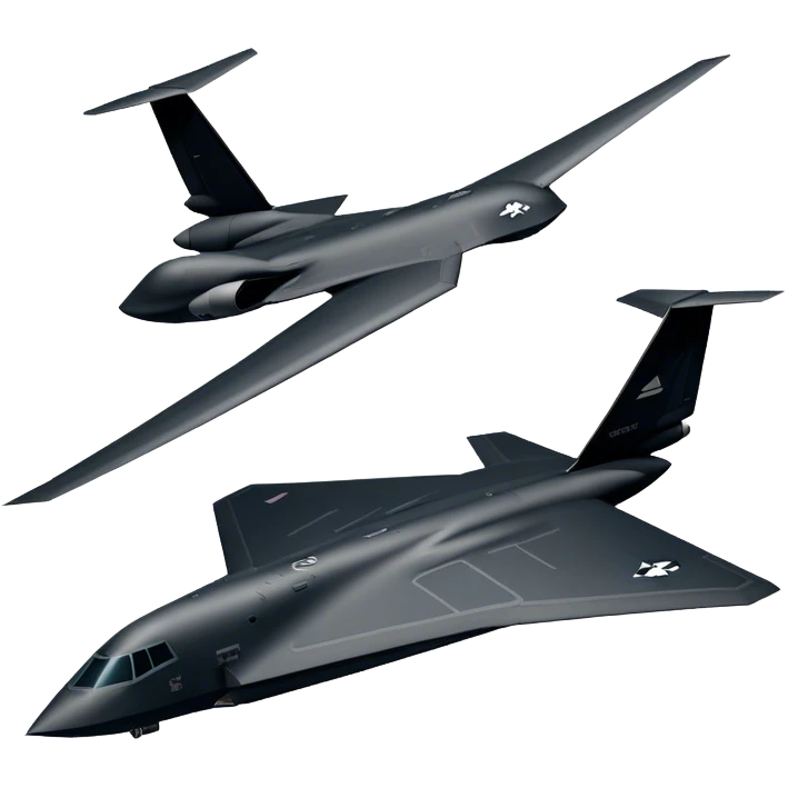 Military Bomber - B-2 Spirit - Northrop Grumman (Model Year: 2021) (Iconic colour: Stealth black) emoji