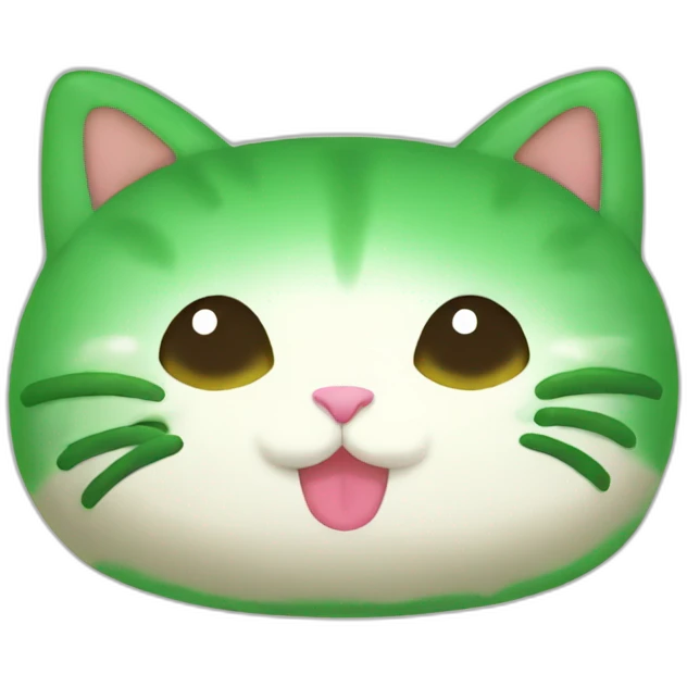 green rice cake mochi cat emoji