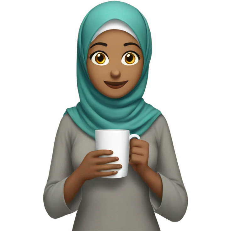 hijabi girl bring cup emoji