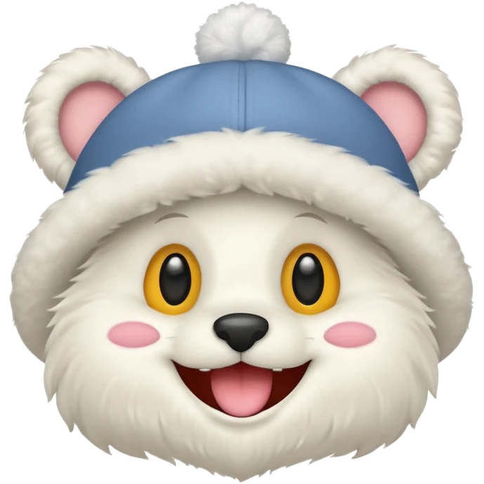 a hat with an animal smile emoji