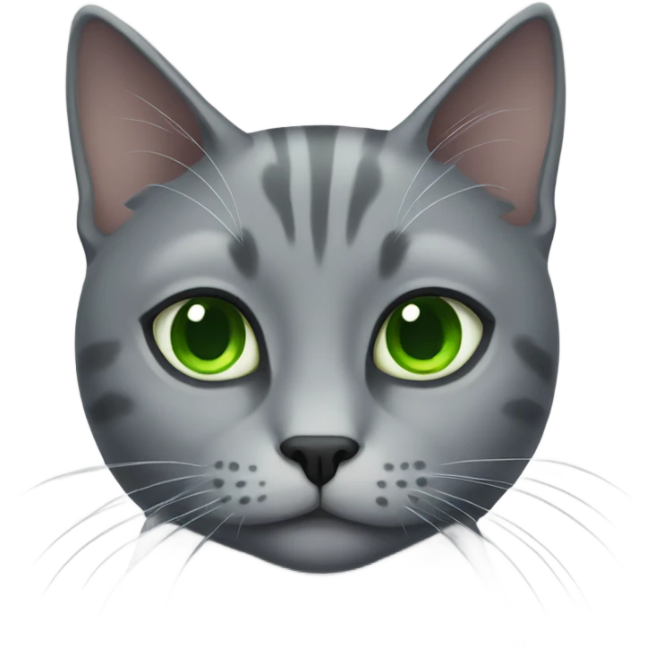 Grey cat with green eyes  emoji