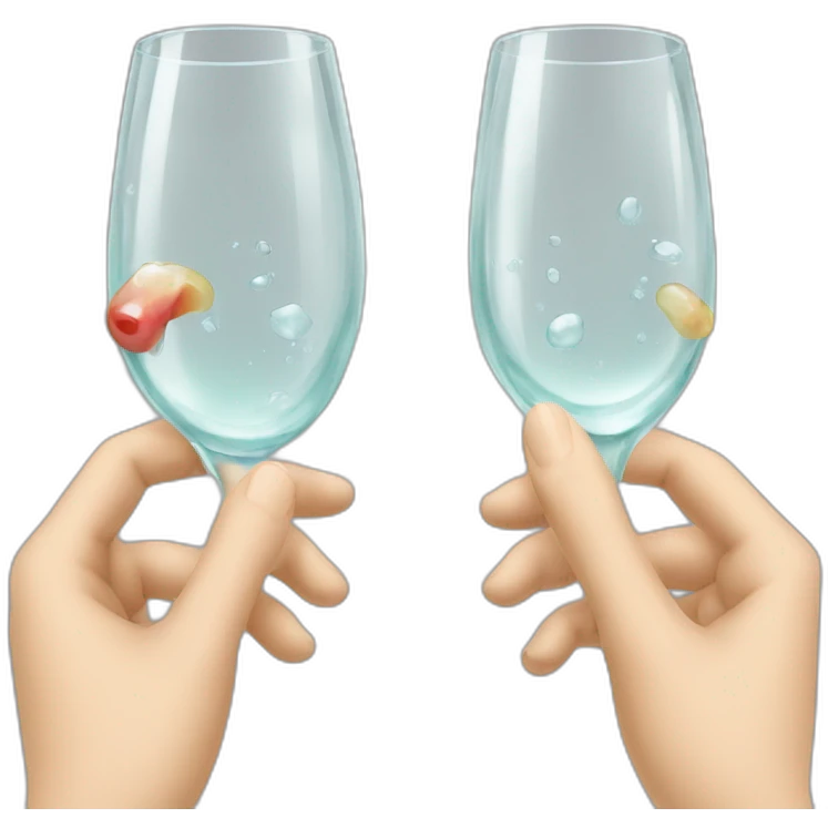 Glass clicking by boy and girl emoji