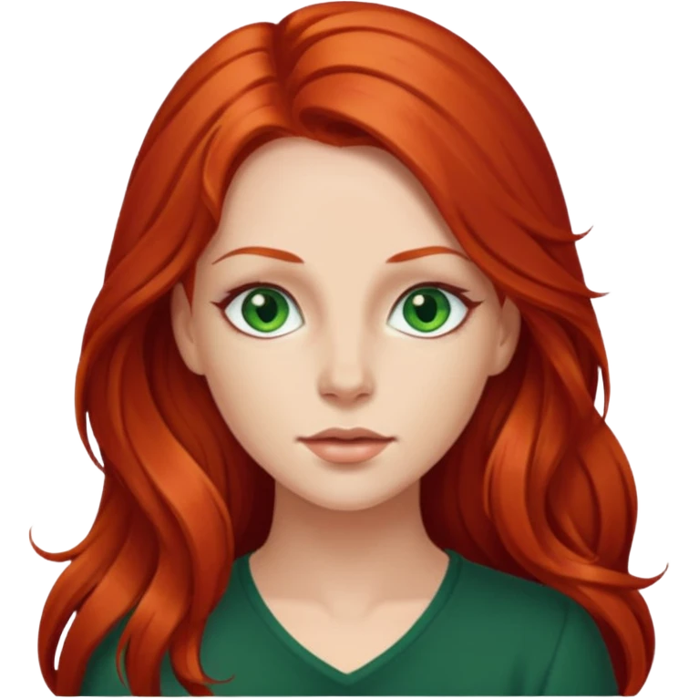 Stefanie Ridel with long red hair emoji
