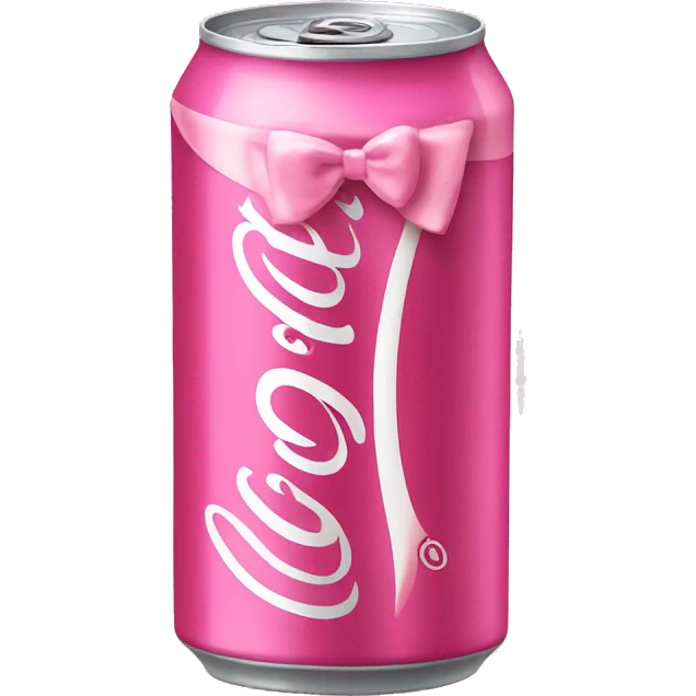 Pink Diet Coke can with pink bow emoji