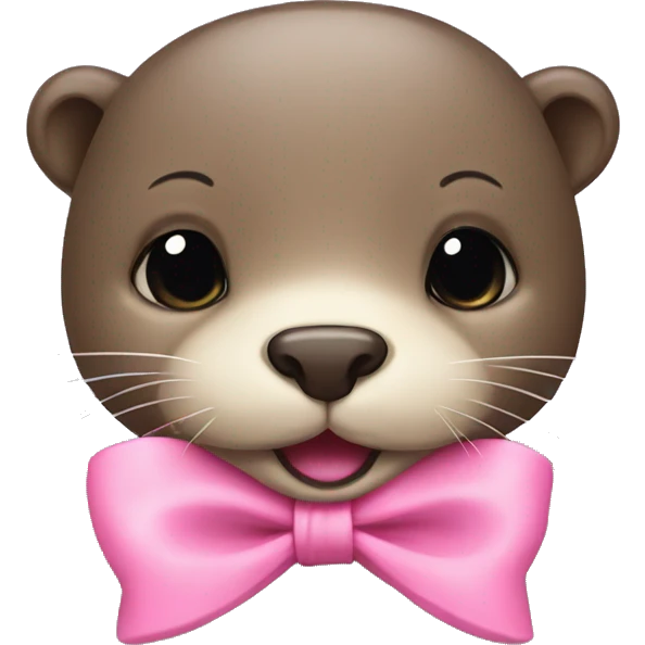 otter with pink bow emoji