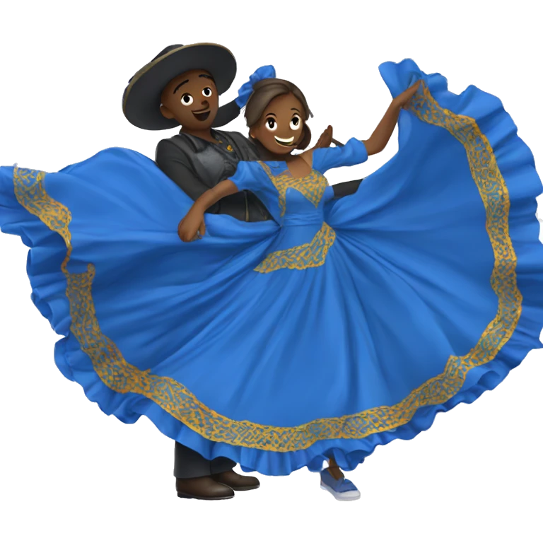 kids in blue dress dancing emoji