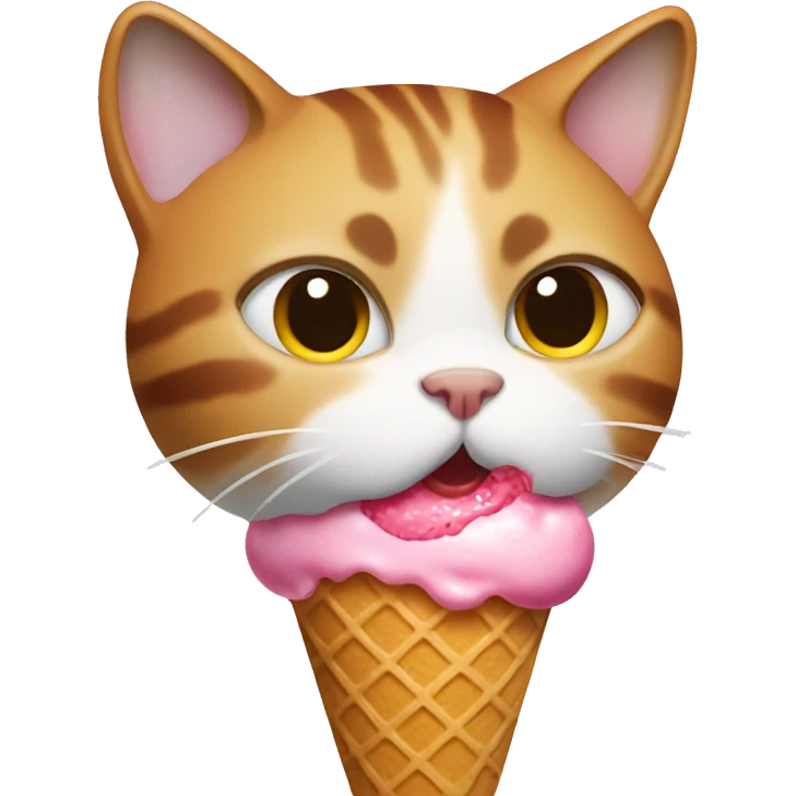 Cat eating ice cream emoji