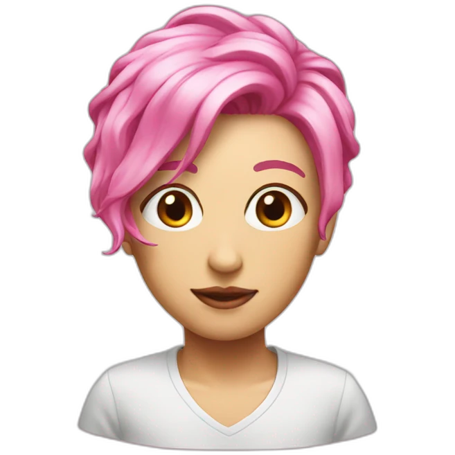 pink hair tea emoji