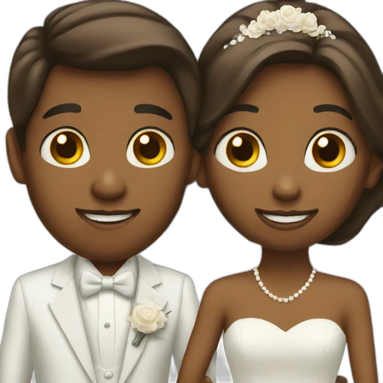 A couple of boy and girl getting married emoji