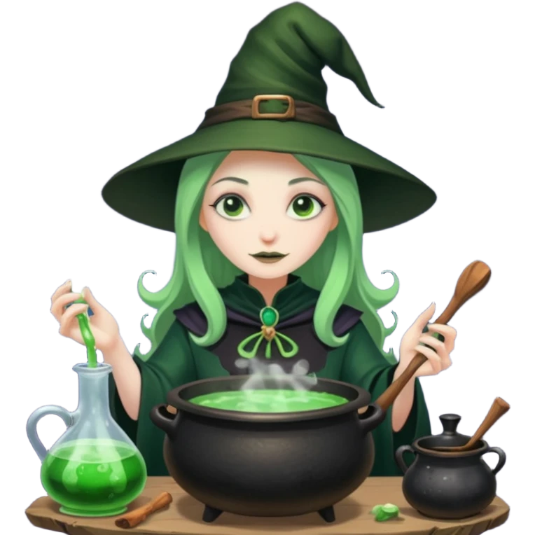 green witch cooking potion emoji