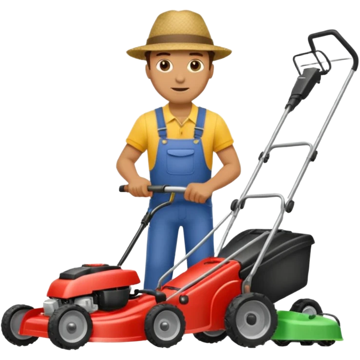 man mowing lawn emoji