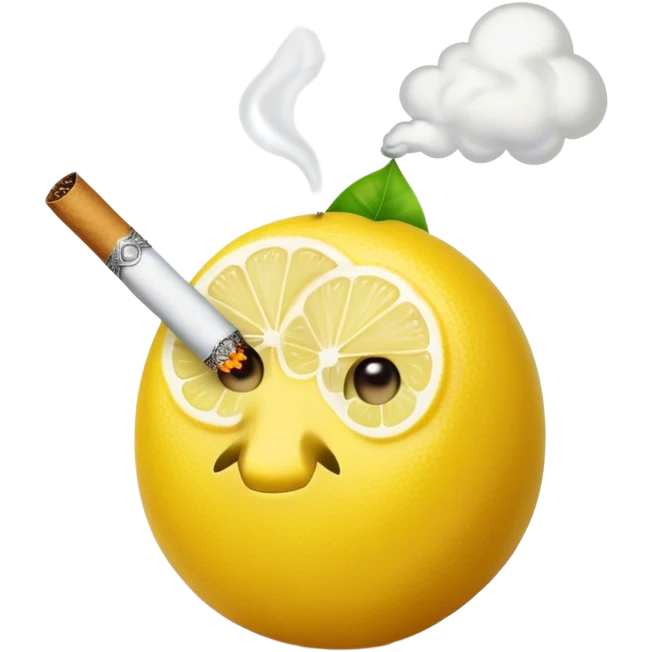 Lemon smoking a joint emoji