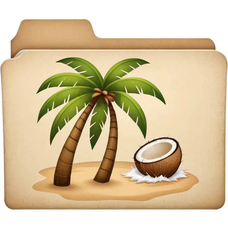 file folder with coconut picture  emoji