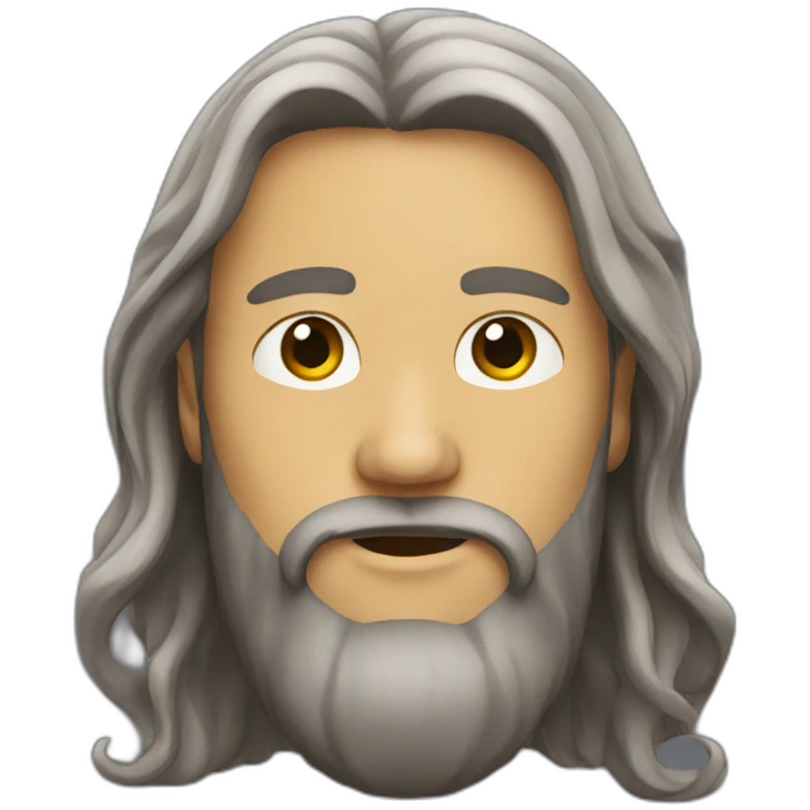 guy with beard long hair attached above his head emoji