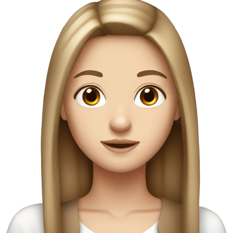 Pretty white girl with long straight brown hair  emoji