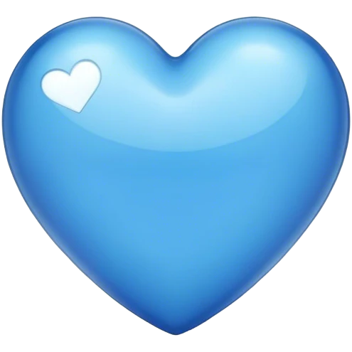 glossy blue heart emoji