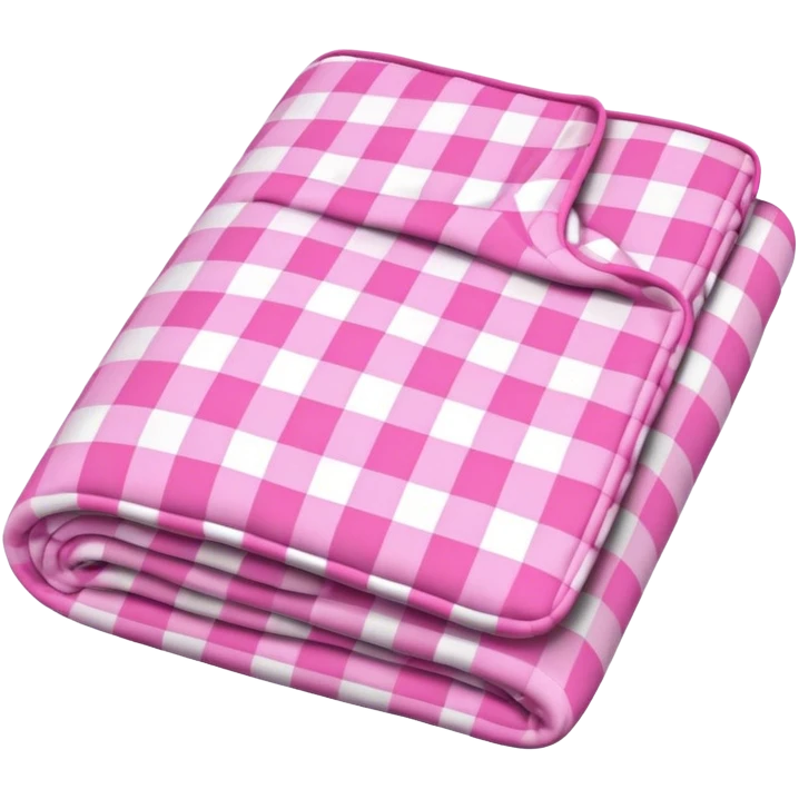 Pink folded plaid blanket emoji