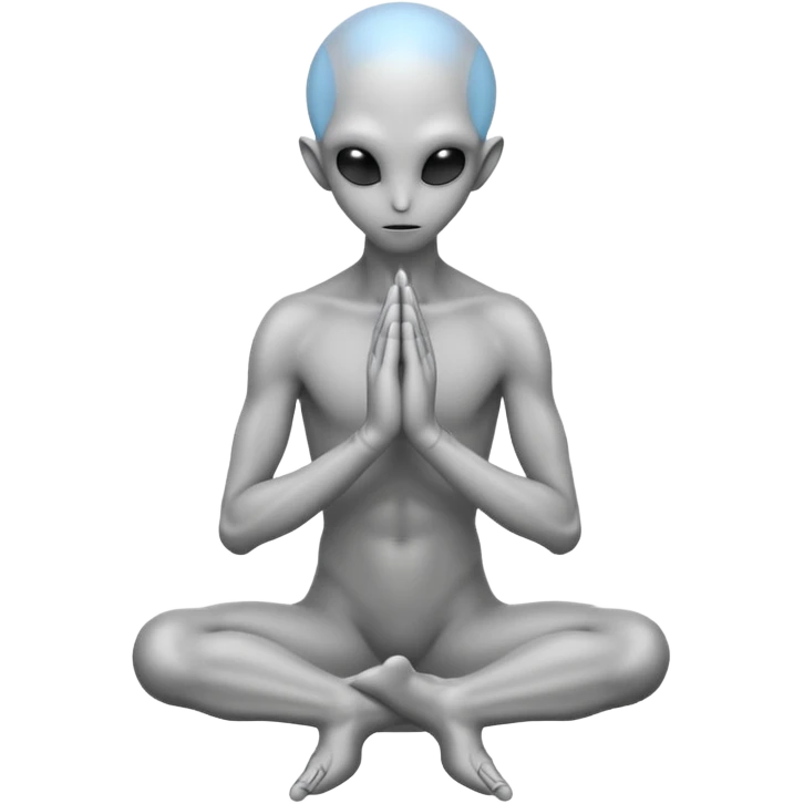 fullbody STANDING AND PRAYING HANDS gray alien FROM REAR BACKVIEW emoji